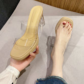 Tacones de cristal de temperamento cómodos de verano para mujer